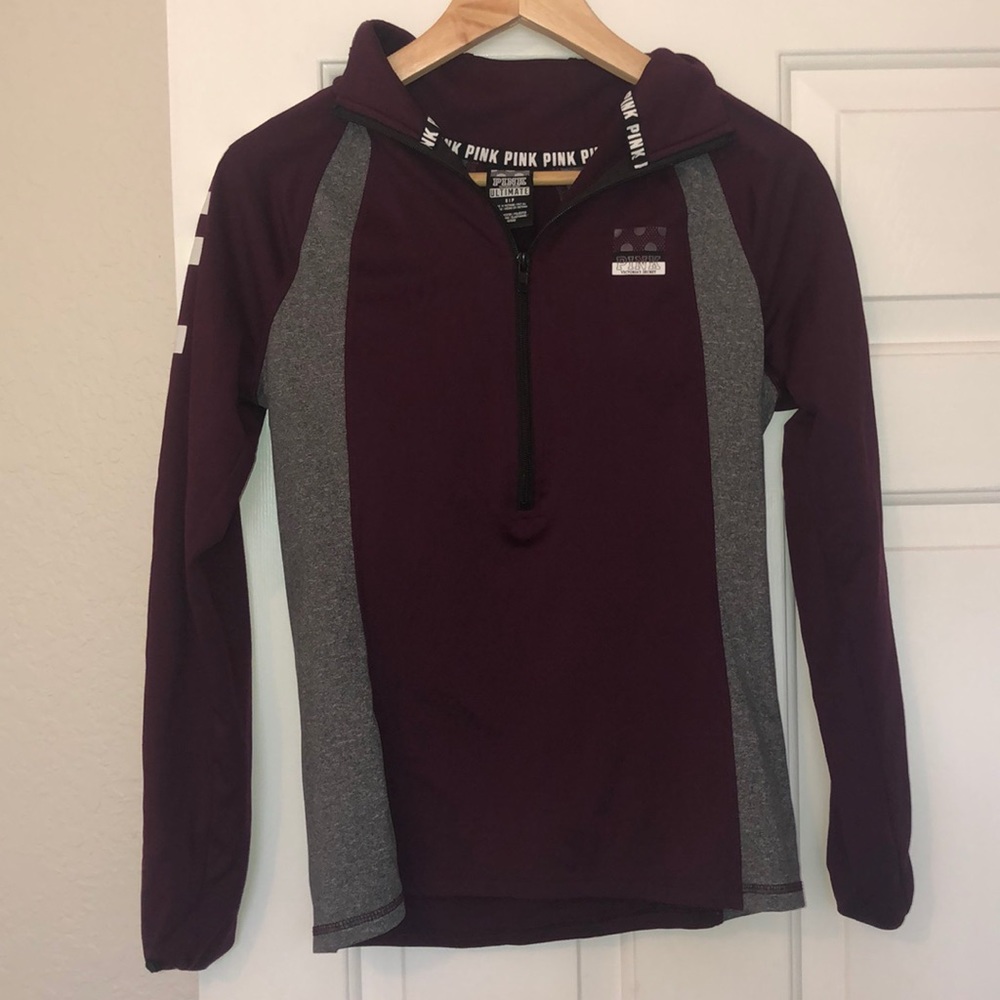 PINK Half-Zip Long-Sleeve Top